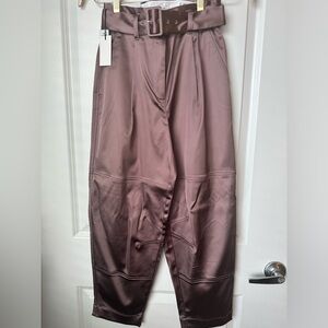 Babaton Menlo BELTED PLEAT PANT | Aritzia NWT